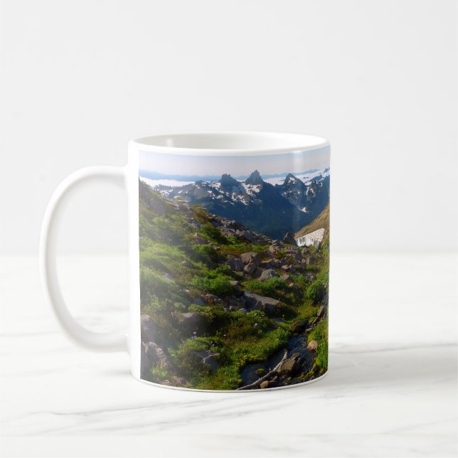 Caneca De Café Ponto do Monte Rainier Panorama (Esquerda)
