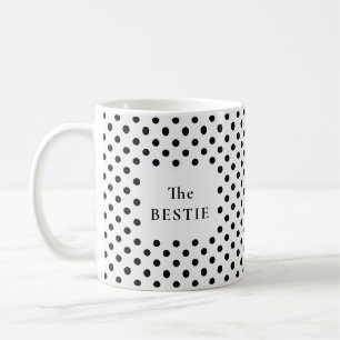 Caneca De Café Ponto Preto e Branco A MELHOR AMIGA