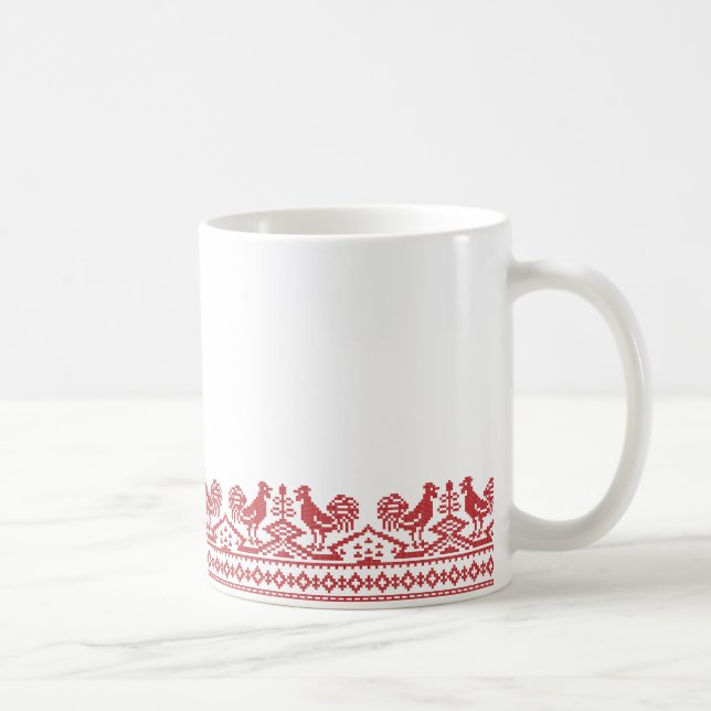 Caneca De Café Ponto transversal do Red Rooster (Direita)