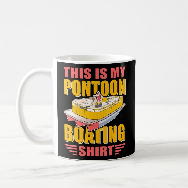 Caneca De Café Pontoon Boat Capitão Pontooning Barco Ponto 1 (Esquerda)