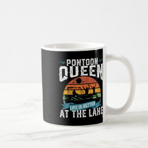 Caneca De Café Pontoon Queen Funny Barco Lake Pontooning Womens