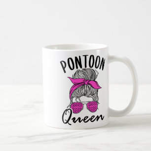 Caneca De Café Pontoon Queen Lake Life Messy Bun Vacat Li