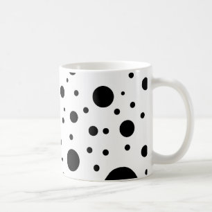 Caneca De Café Pontos Aleatórios Preto e Branco