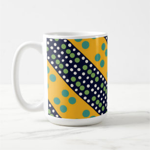 Caneca De Café Pontos Amarelos e Pretos em Ângulo Retrô