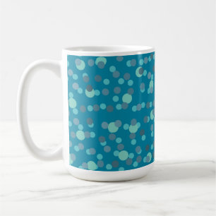 Caneca De Café pontos azuis e violetas