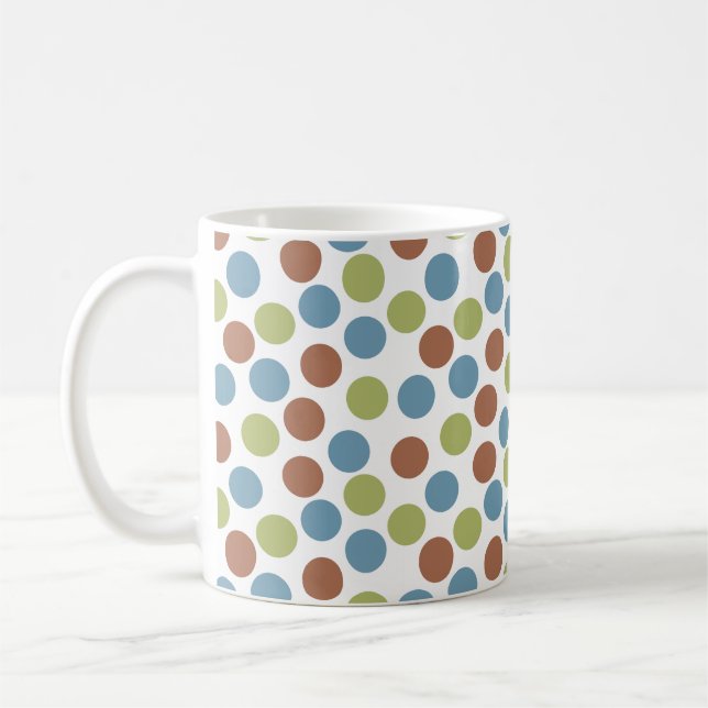 Caneca De Café Pontos azuis, verdes e castanhos (Esquerda)