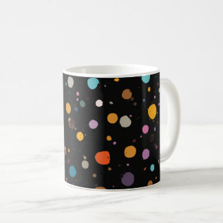 Caneca De Café Pontos Coloridos Brilhantes
