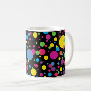 Caneca De Café Pontos Coloridos Brilhantes
