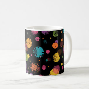 Caneca De Café Pontos Coloridos Brilhantes