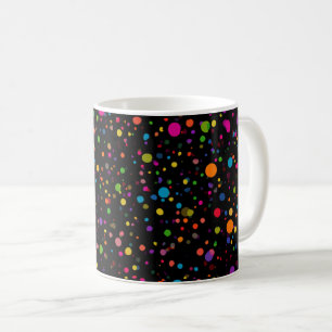 Caneca De Café Pontos Coloridos Brilhantes