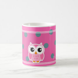 Caneca De Café Pontos Cool da Moda Personalizados com Coruja Fofa