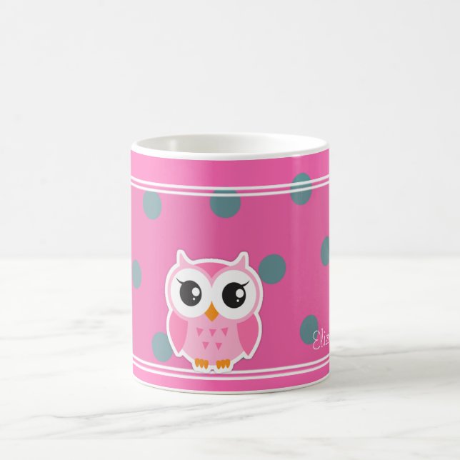 Caneca De Café Pontos Cool da Moda Personalizados com Coruja Fofa (Centro)