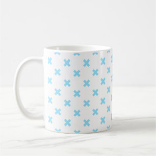 Caneca De Café Pontos crus azuis do bebê em branco