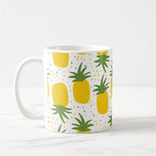 Caneca De Café Pontos de abacaxi: Design de Fruta de Verão (Esquerda)