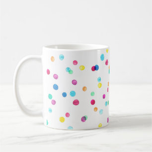 Caneca De Café Pontos de Aquarela Brilhantes: Padrão Invisível.