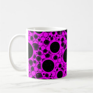 Caneca De Café Pontos de bolhas espaciais - Rosa
