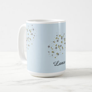 Caneca De Café Pontos de Confete Azuis Com Nome