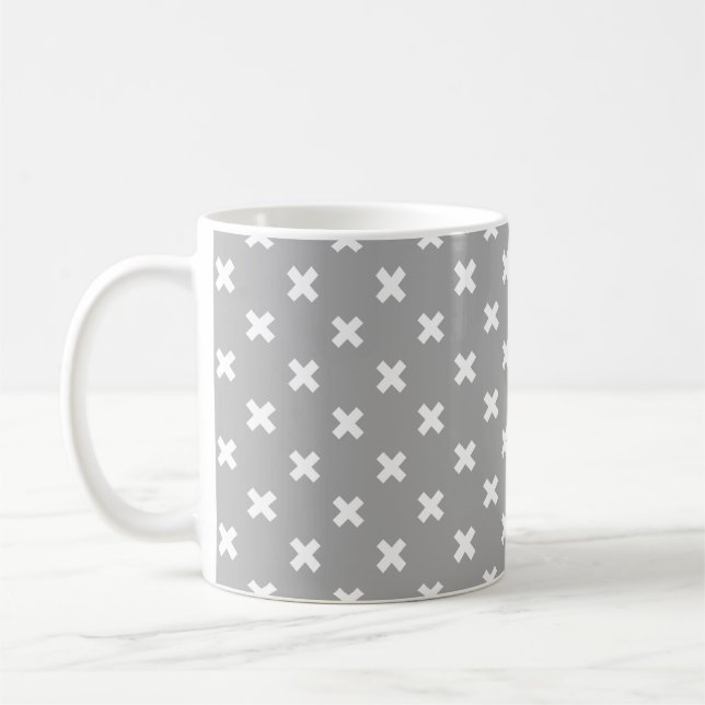 Caneca De Café Pontos de cruz brancos nas cinzas (Esquerda)