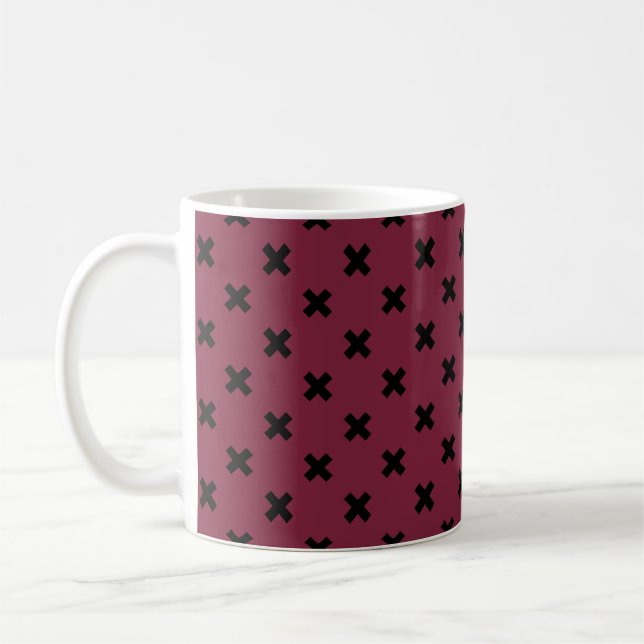 Caneca De Café Pontos de cruz pretos na amora (Esquerda)