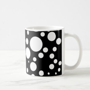 Caneca De Café pontos de polca brancos pretos