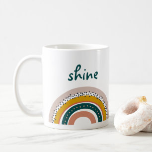 Caneca De Café Pontos de Texto Modernos Brilhantes Tendy Boho
