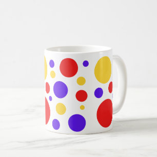 Caneca De Café Pontos dos Círculos Amarelos Vermelhos