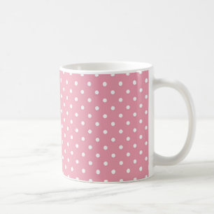 Caneca De Café Pontos Polka em Padrão Rosa