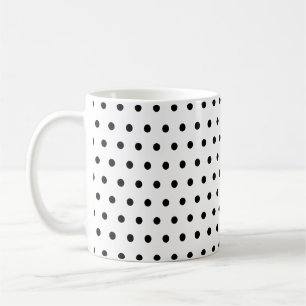 Caneca De Café Pontos Pretos Clássicos Retro em Branco