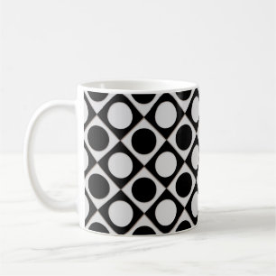 Caneca De Café Pontos & quadrados / branco preto + suas ideias