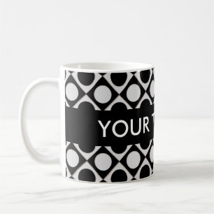 Caneca De Café Pontos & quadrados / branco preto + suas ideias