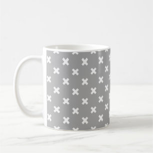 Caneca De Café Pontos transversais brancos no cinza
