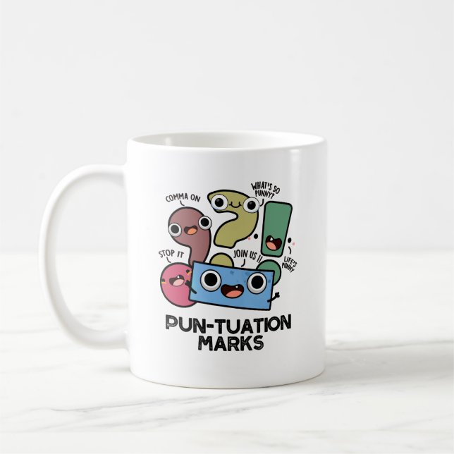 Caneca De Café Pontuação Engraçada Pontuação Pun (Esquerda)