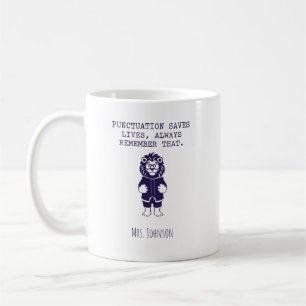 Caneca De Café Pontuação Salva Vidas Professor de Inglês Divertid