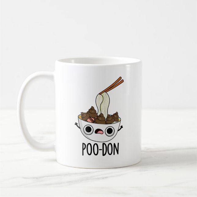 Caneca De Café Poo-don Funny Udon Pun  (Esquerda)