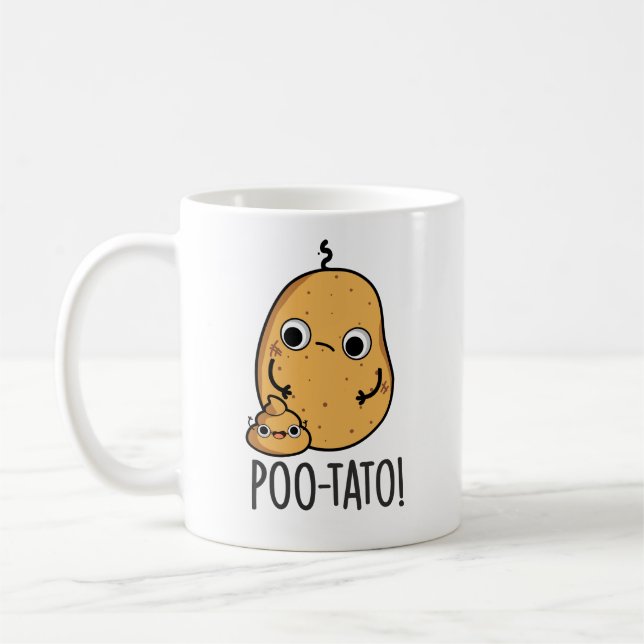 Caneca De Café Poo-tato Funny Veggie Poop Pun (Esquerda)