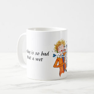 Caneca De Café Poodle afetivo cumprimenta nossa mulher em vermelh