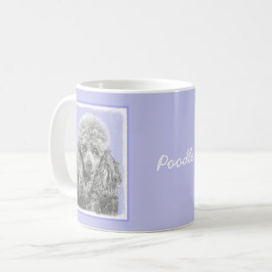 Caneca De Café Poodle (Brinquedo, Miniatura) Pintura Original De 