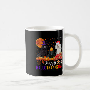 Caneca De Café Poodle Dog Puppy Hallothanksmas Halloween Thanksgi