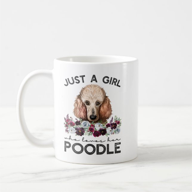 Caneca De Café Poodle Dog Standard Poodle Just A Girl Who Loves H (Esquerda)