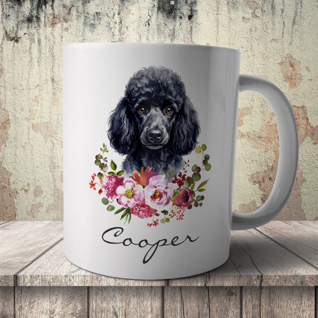 Caneca De Café Poodle em Aquarela (Criador carregado)