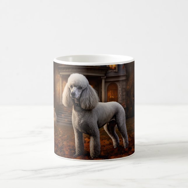 Caneca De Café Poodle Halloween Scary (Centro)