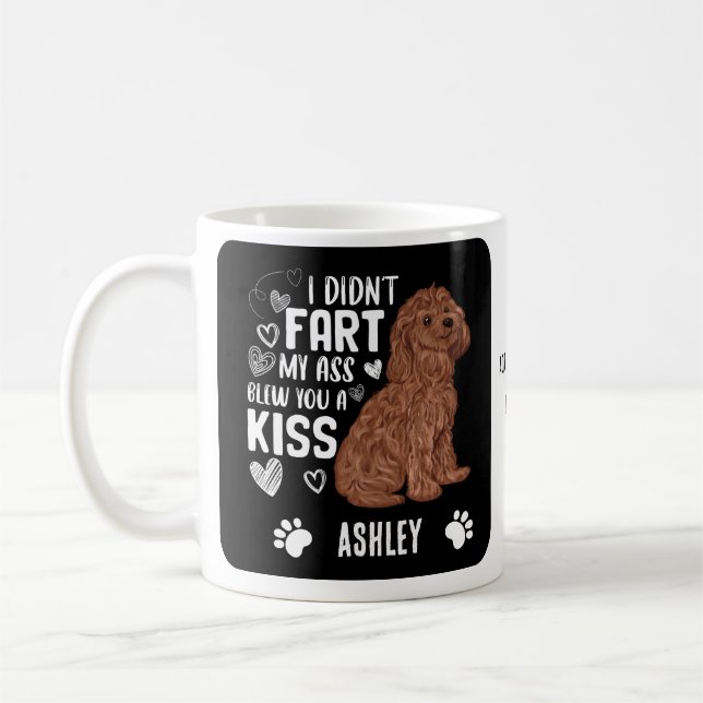 Caneca De Café Poodle Kawaii Presente Fofo Cachorro Pet (Esquerda)