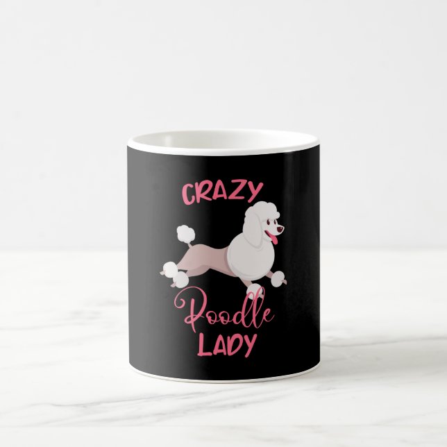 Caneca De Café Poodle Louca Lady Engraçada Cachorro Mama Mulheres (Centro)