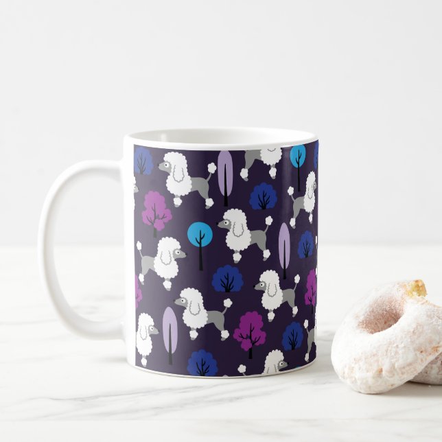 Caneca De Café Poodle no parque (Com Donut)