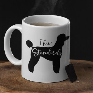 Caneca De Café Poodle Padrão I Tem Silhouette De Cachorro Padrão