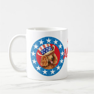 Caneca De Café Poodle Patriótico