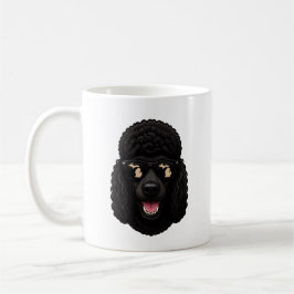 Caneca De Café Poodle Preto de Michigan Usando Óculos de Sol