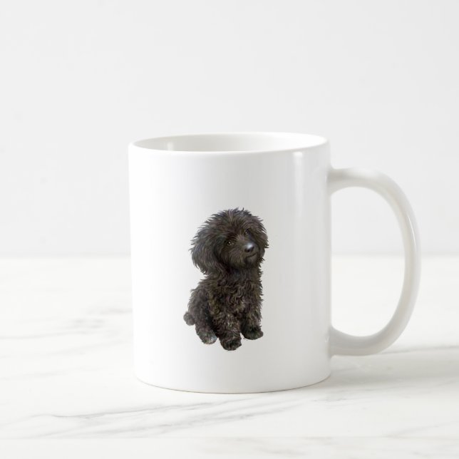 Caneca De Café Poodle - pup de brinquedo preto (Direita)