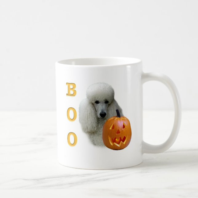 Caneca De Café Poodle (Revestido Branco) (Direita)