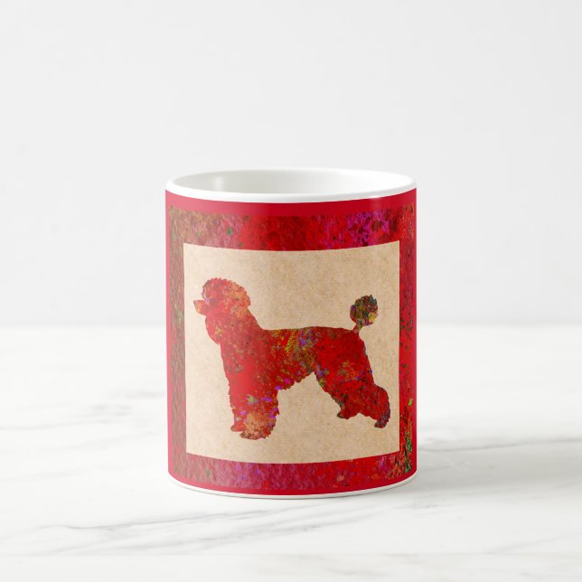 Caneca De Café Poodle Vermelho (Centro)